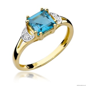 Pierścionek W040B Topaz 1,40ct żółte złoto