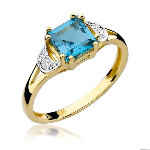 Pierścionek W040B Topaz 1,40ct żółte złoto
