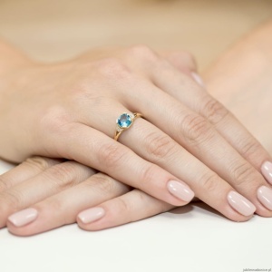 Pierścionek W040 Topaz 1,10ct żółte złoto