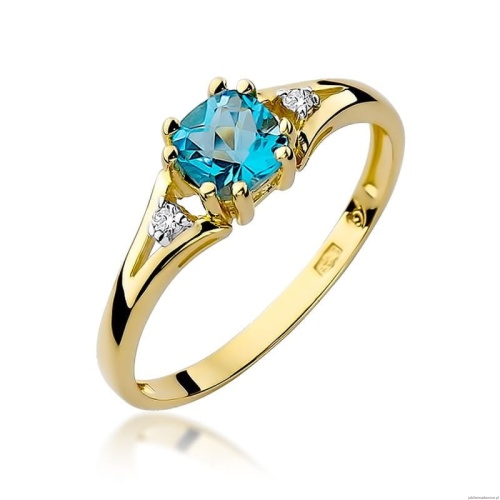 Pierścionek W044 Topaz 0,70ct żółte złoto