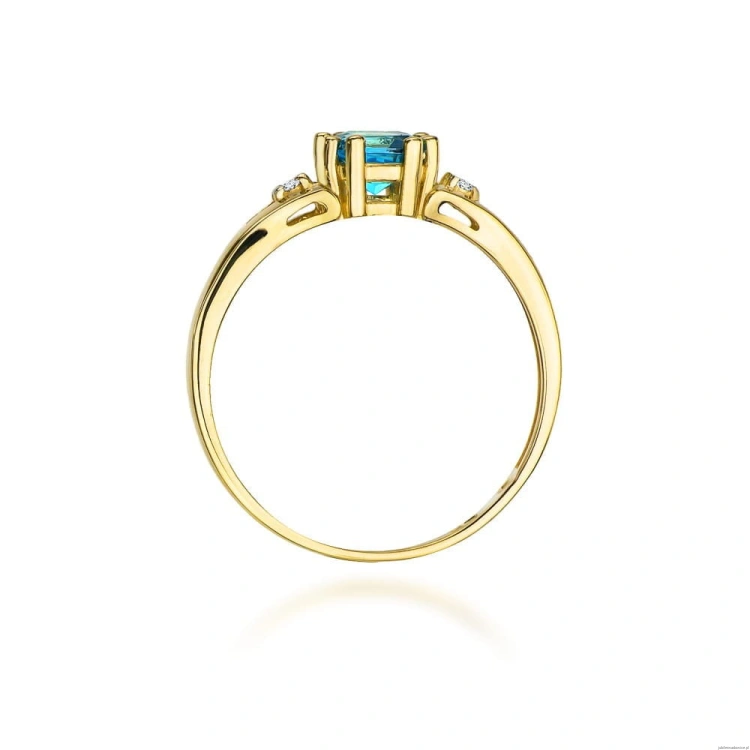 Pierścionek W044 Topaz 0,70ct żółte złoto