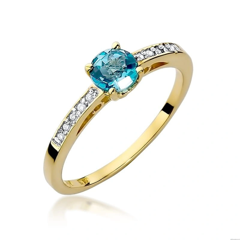 Pierścionek W066 Topaz 0,50ct żółte złoto