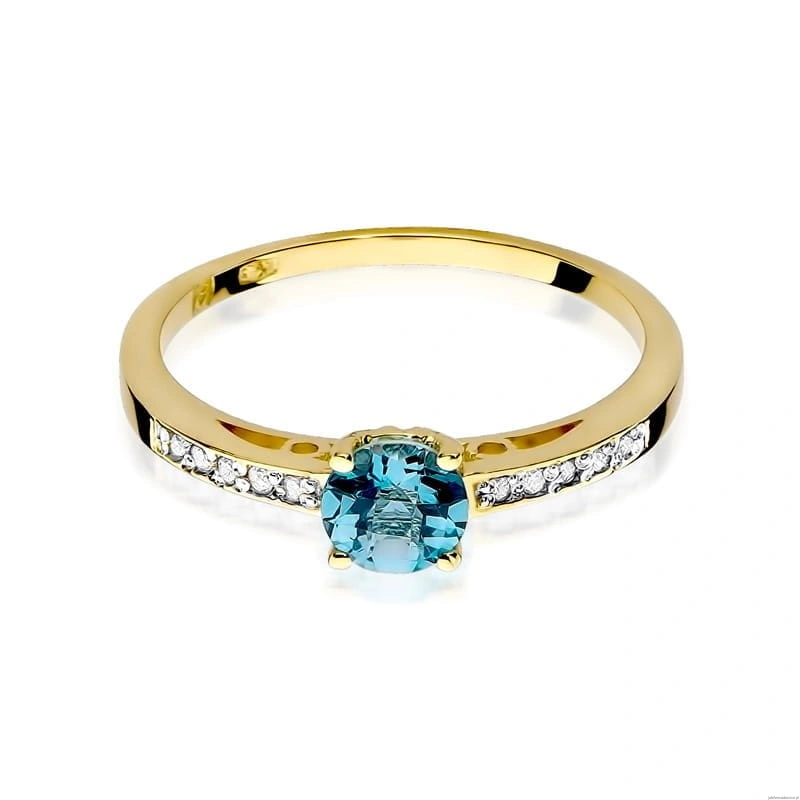 Pierścionek W066 Topaz 0,50ct żółte złoto
