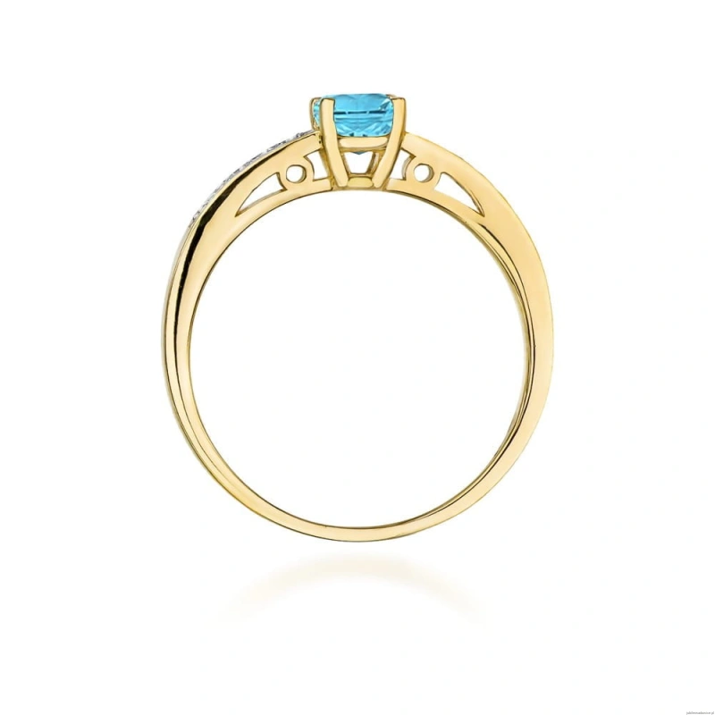 Pierścionek W066 Topaz 0,50ct żółte złoto