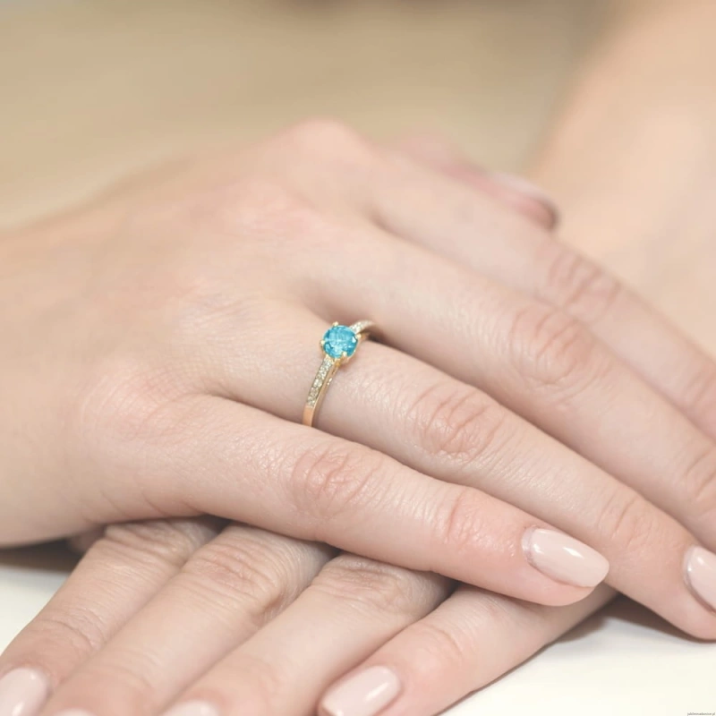 Pierścionek W066 Topaz 0,50ct żółte złoto