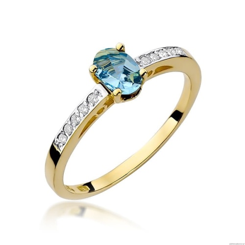 Pierścionek W067 Topaz 0,50ct żółte złoto