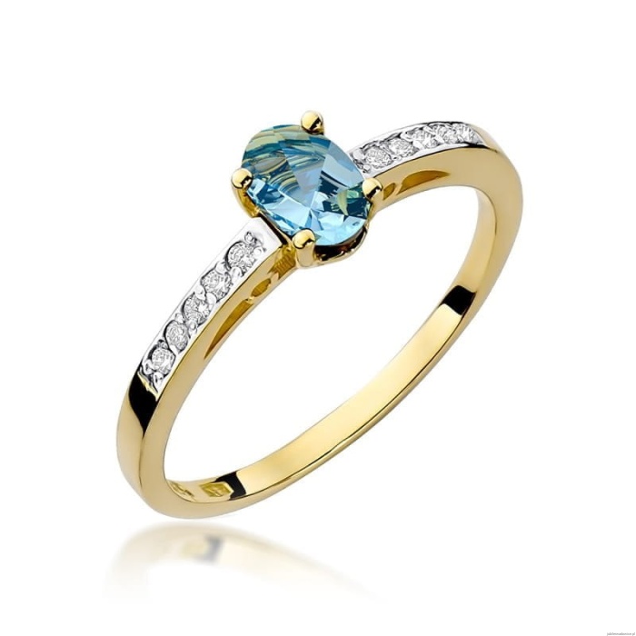 Pierścionek W067 Topaz 0,50ct żółte złoto