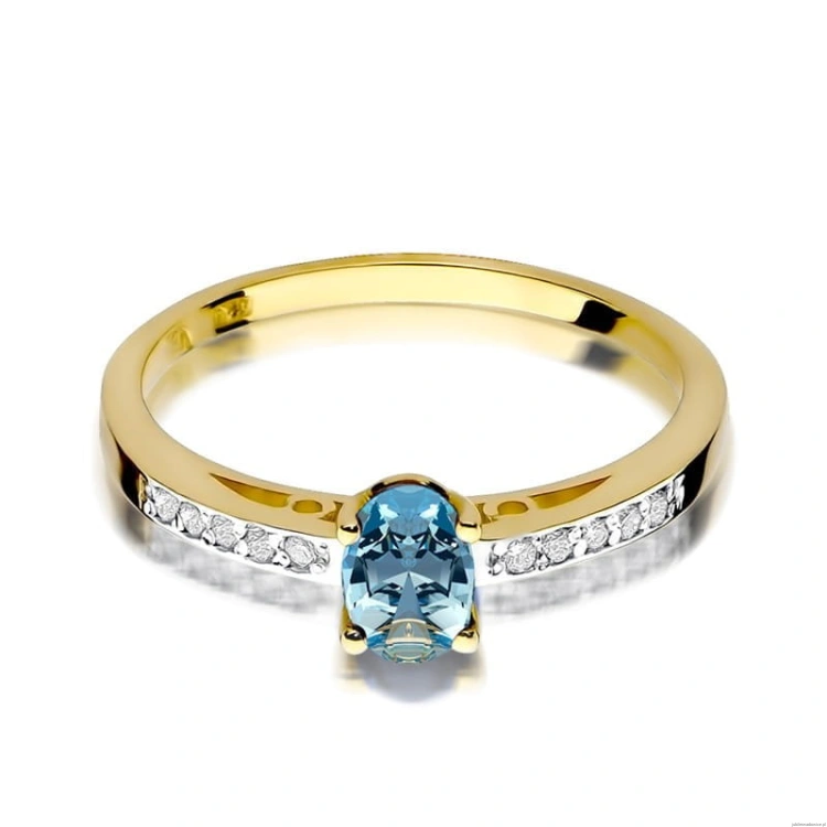 Pierścionek W067 Topaz 0,50ct żółte złoto