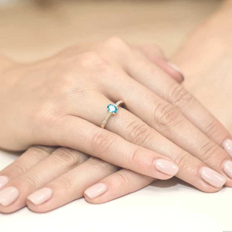 Pierścionek W067 Topaz 0,50ct żółte złoto