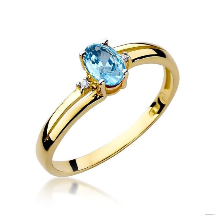 Pierścionek W068 Topaz 0,50ct żółte złoto