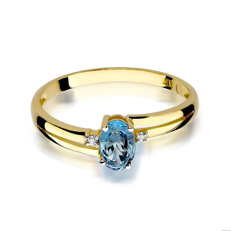 Pierścionek W068 Topaz 0,50ct żółte złoto