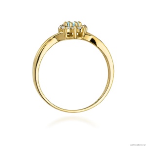 Pierścionek W072 Topaz 0,15ct żółte złoto