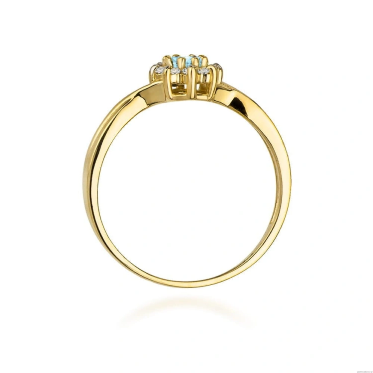 Pierścionek W072 Topaz 0,15ct żółte złoto