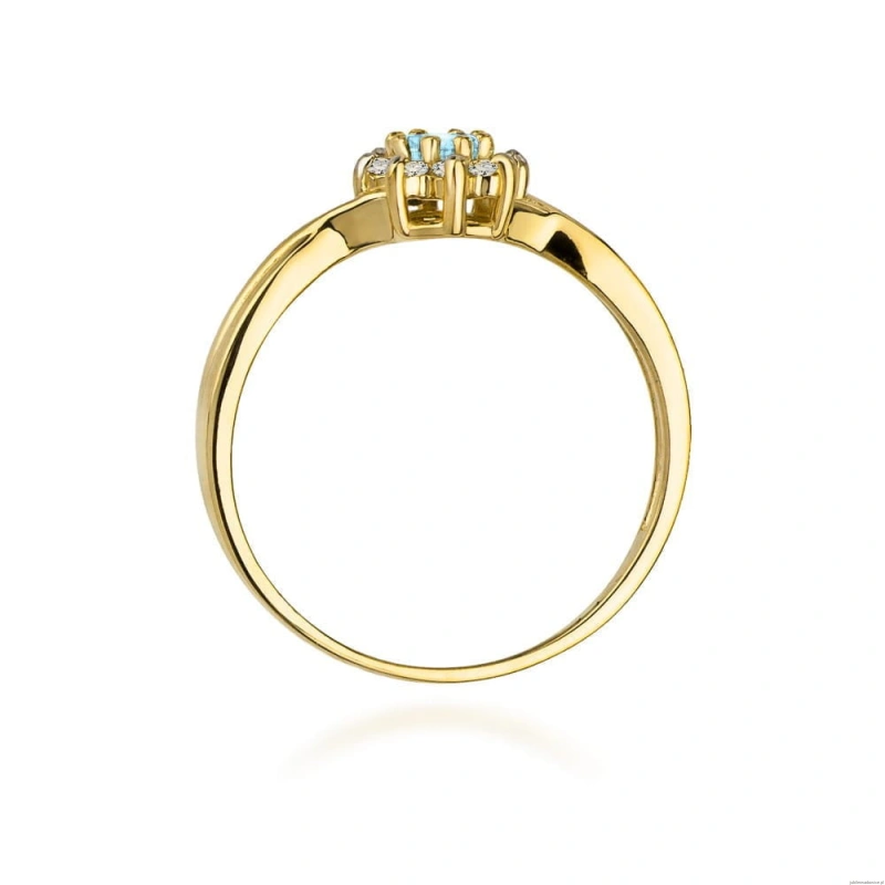 Pierścionek W072 Topaz 0,15ct żółte złoto