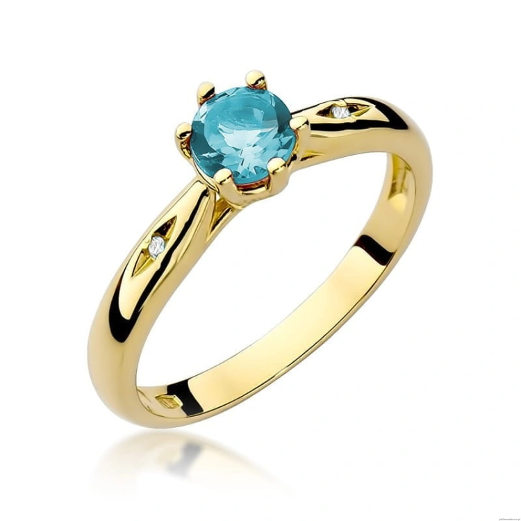 Pierścionek W074 Topaz 0,50ct żółte złoto