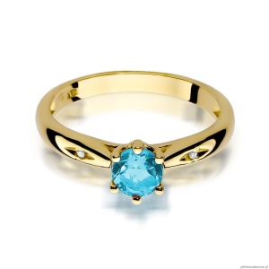 Pierścionek W074 Topaz 0,50ct żółte złoto