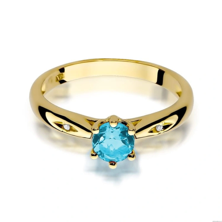Pierścionek W074 Topaz 0,50ct żółte złoto