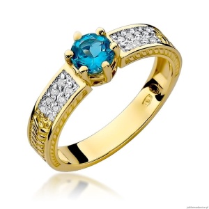 Pierścionek W075 Topaz 0,50ct żółte złoto