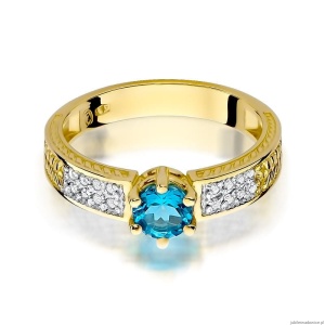 Pierścionek W075 Topaz 0,50ct żółte złoto