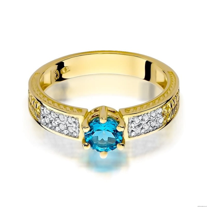 Pierścionek W075 Topaz 0,50ct żółte złoto