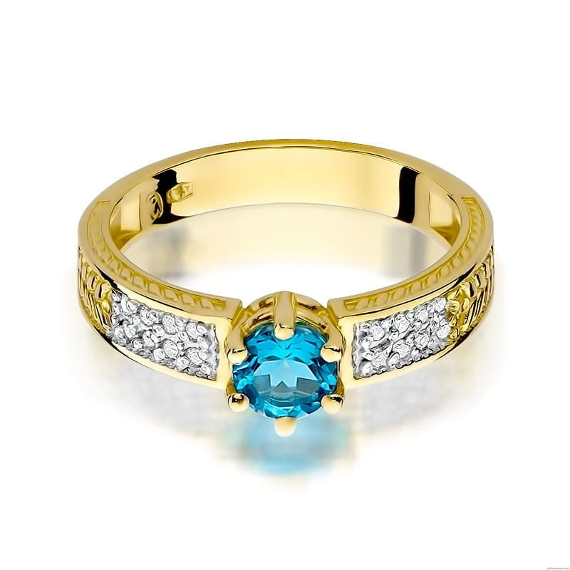 Pierścionek W075 Topaz 0,50ct żółte złoto