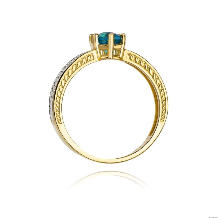 Pierścionek W075 Topaz 0,50ct żółte złoto