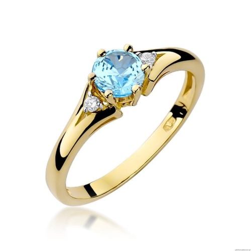 Pierścionek W0076 Topaz 0,50ct żółte złoto