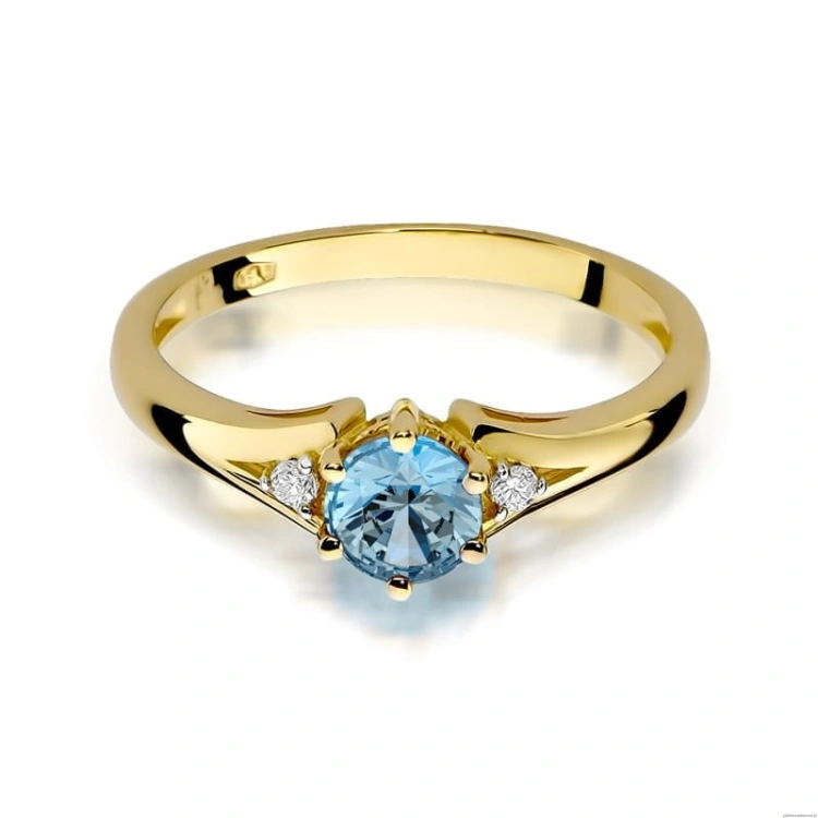 Pierścionek W0076 Topaz 0,50ct żółte złoto