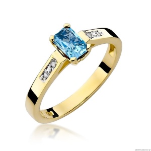 Pierścionek W078 Topaz 0,65ct żółte złoto