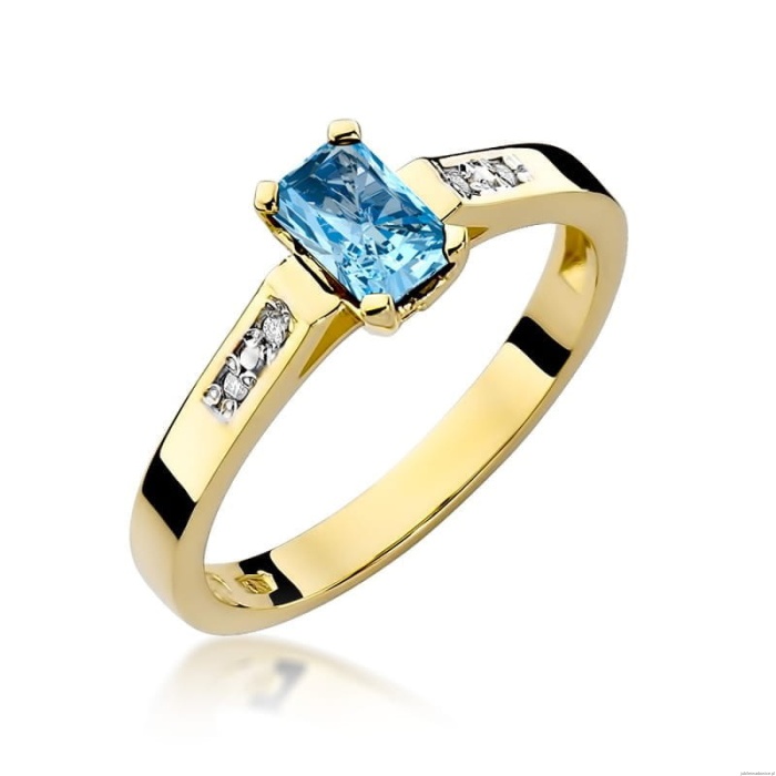 Pierścionek W078 Topaz 0,65ct żółte złoto