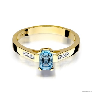 Pierścionek W078 Topaz 0,65ct żółte złoto