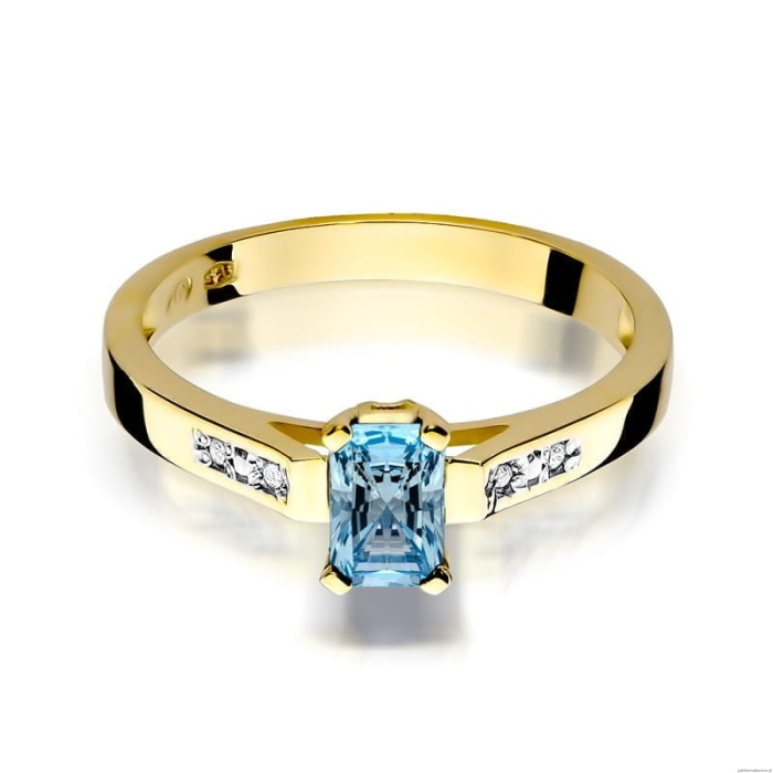 Pierścionek W078 Topaz 0,65ct żółte złoto
