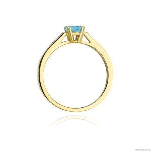 Pierścionek W078 Topaz 0,65ct żółte złoto