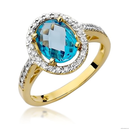 Pierścionek W080 Topaz 1,70ct żółte złoto