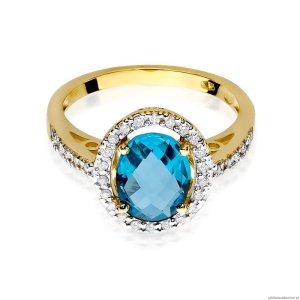 Pierścionek W080 Topaz 1,70ct żółte złoto