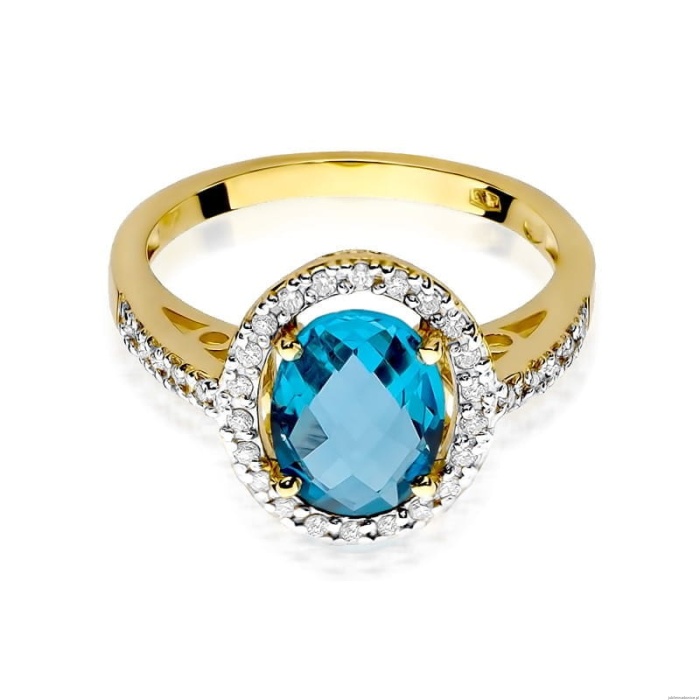 Pierścionek W080 Topaz 1,70ct żółte złoto