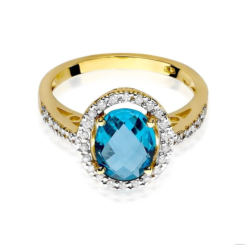 Pierścionek W080 Topaz 1,70ct żółte złoto
