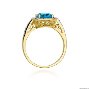 Pierścionek W080 Topaz 1,70ct żółte złoto