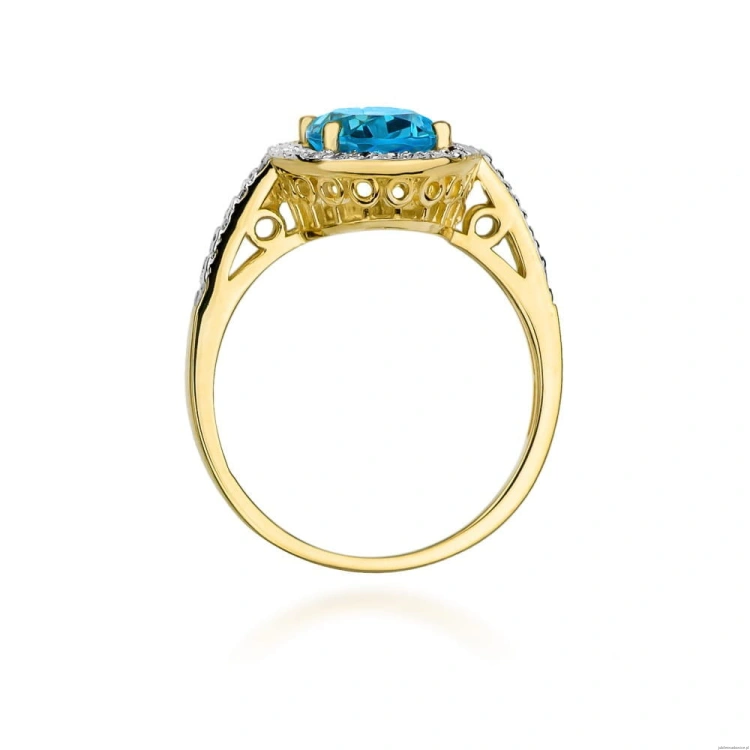 Pierścionek W080 Topaz 1,70ct żółte złoto