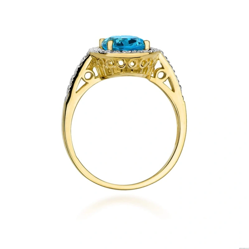 Pierścionek W080 Topaz 1,70ct żółte złoto