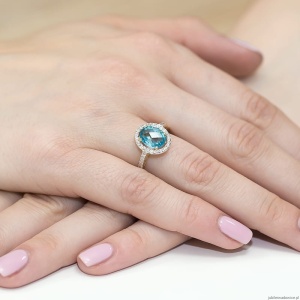 Pierścionek W080 Topaz 1,70ct żółte złoto