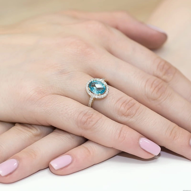 Pierścionek W080 Topaz 1,70ct żółte złoto