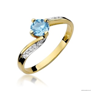 Pierścionek W084 Topaz 0,50ct żółte złoto