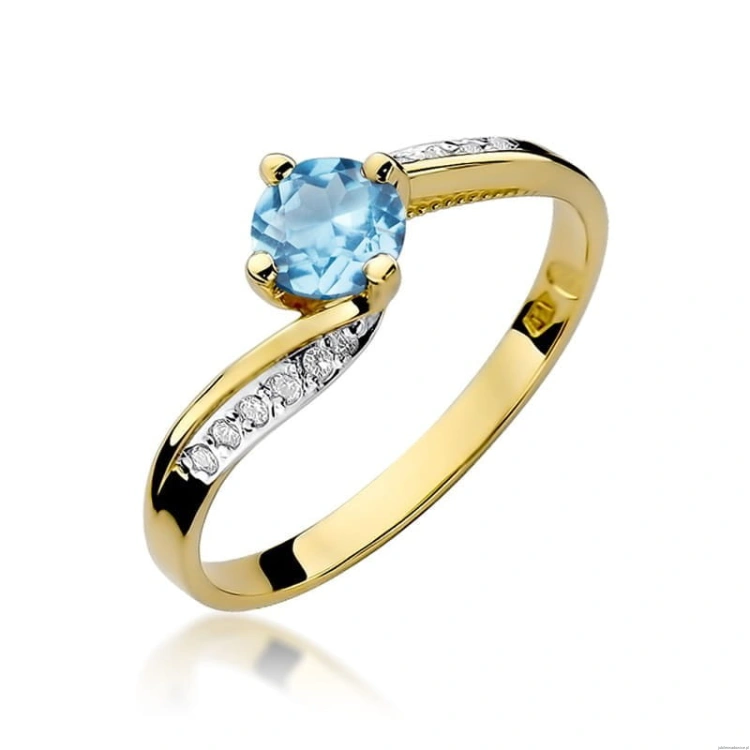 Pierścionek W084 Topaz 0,50ct żółte złoto