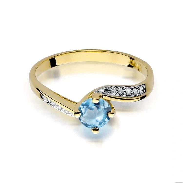 Pierścionek W084 Topaz 0,50ct żółte złoto