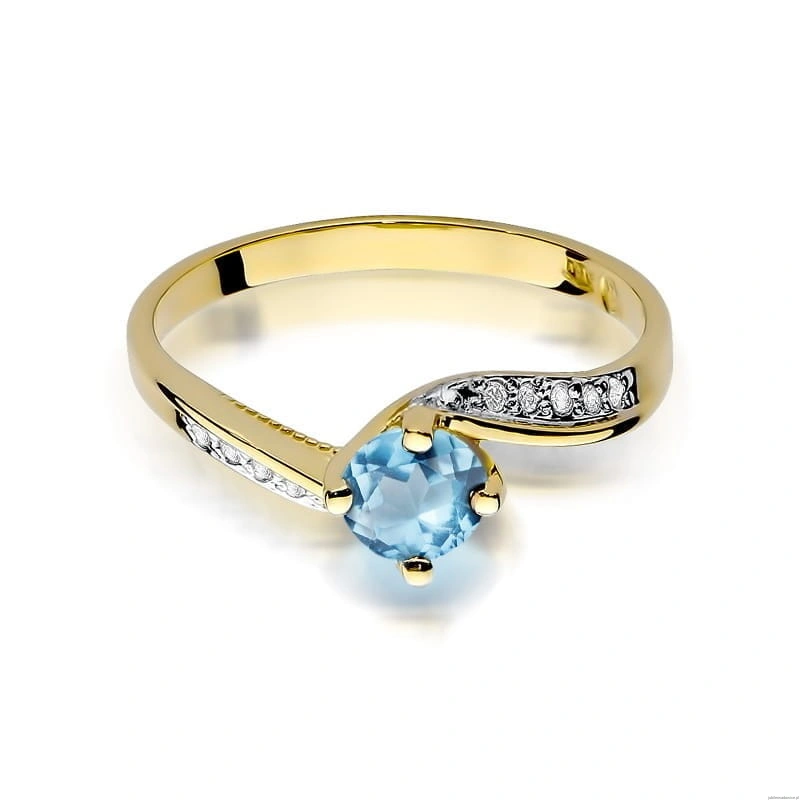 Pierścionek W084 Topaz 0,50ct żółte złoto