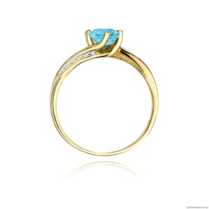 Pierścionek W084 Topaz 0,50ct żółte złoto