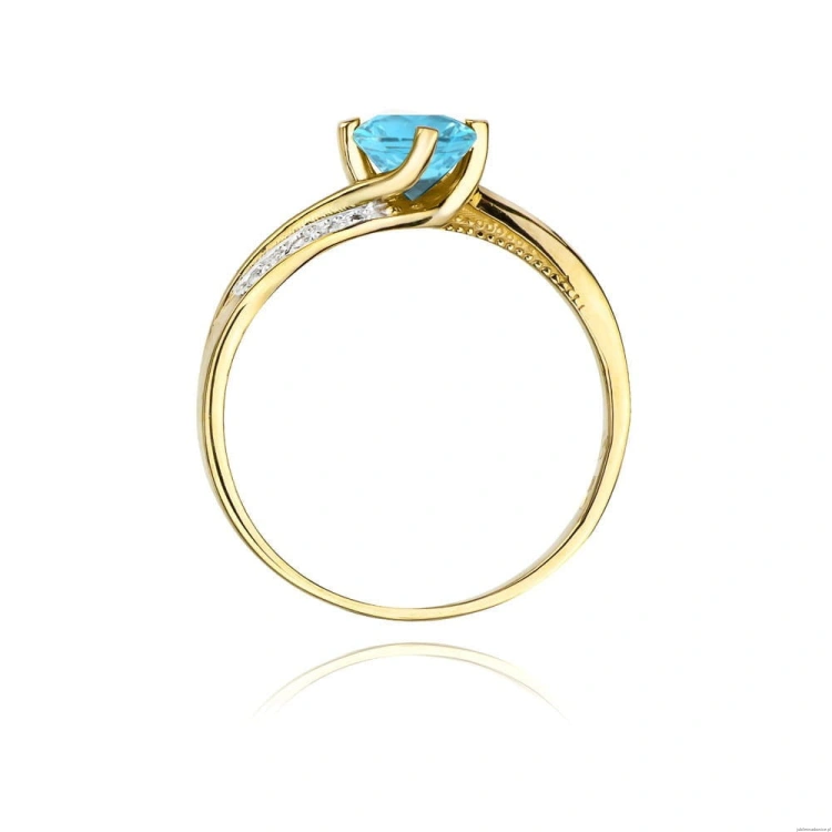 Pierścionek W084 Topaz 0,50ct żółte złoto