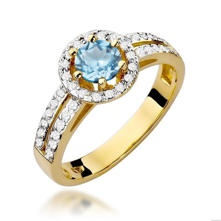 Pierścionek W087 Topaz 0,50ct żółte złoto