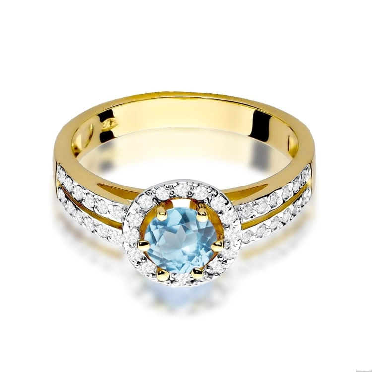 Pierścionek W087 Topaz 0,50ct żółte złoto